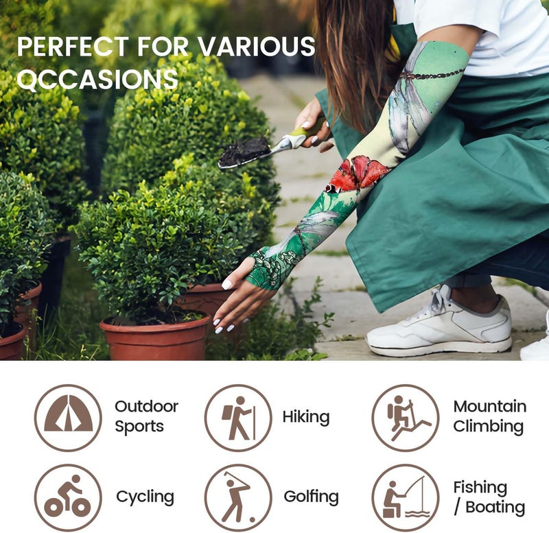 YPHCDO Store Gardening Sleeves Farm Sun Protection Arm Cooling Sleeves Thorn Proof Garden for Women Men with Thumb Hole - Image 4